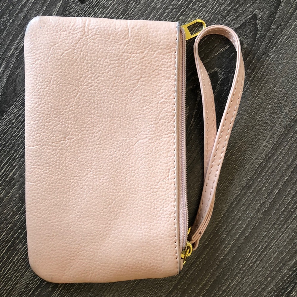 Rose gold zippered bag